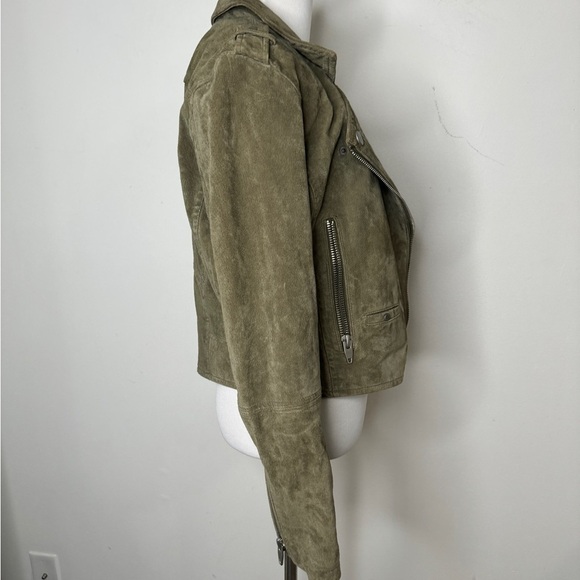 Blank NYC sl8 olive suede moto jacket - Picture 5 of 6